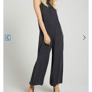 Bella Dahl mock neck halter jumpsuit grey